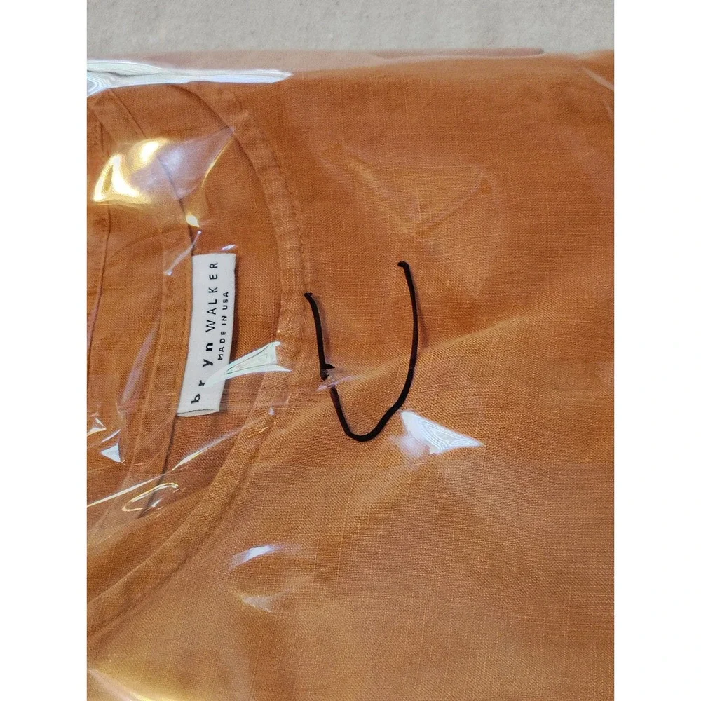 Bryn Walker Womens Rust 100% Linen Side Button Boxy Top Made in USA Small U - Picture 10 of 10